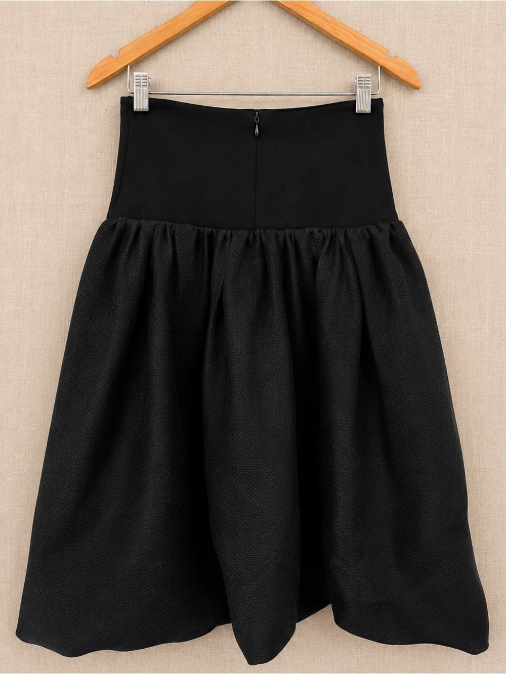 Oscar de la Renta Black Silk Blend High Waist Bubble Skirt XS Made Italy - Picture 4 of 14